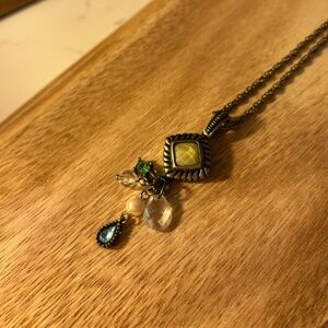 Vintage Lia Sophia Necklace with Earth Tone Pendant